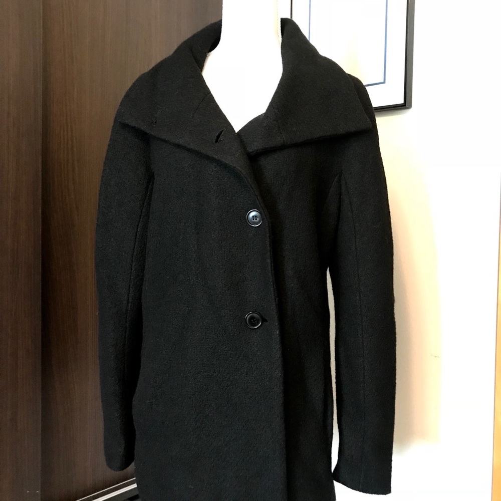 Talbots stylish black wool coat